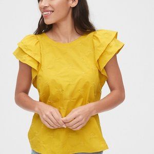 Yellow short sleeve GAP top NWT